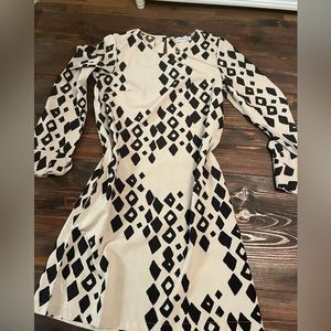 White And Black Mini Dress